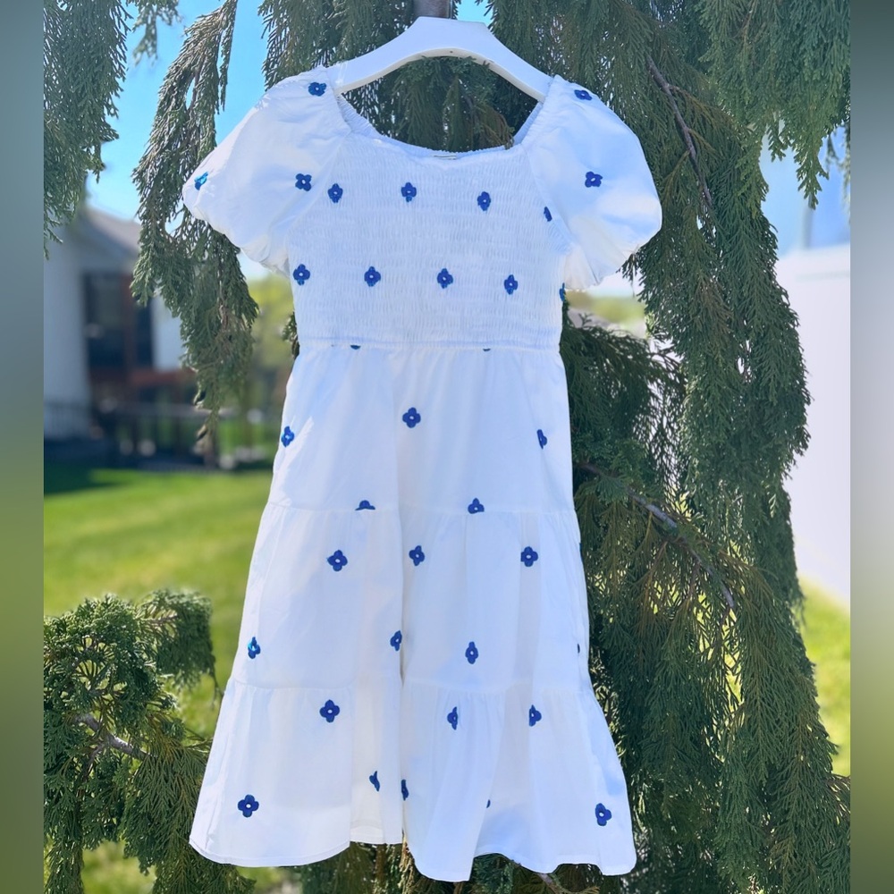 Hayden Girls smocked puff sleeve dress